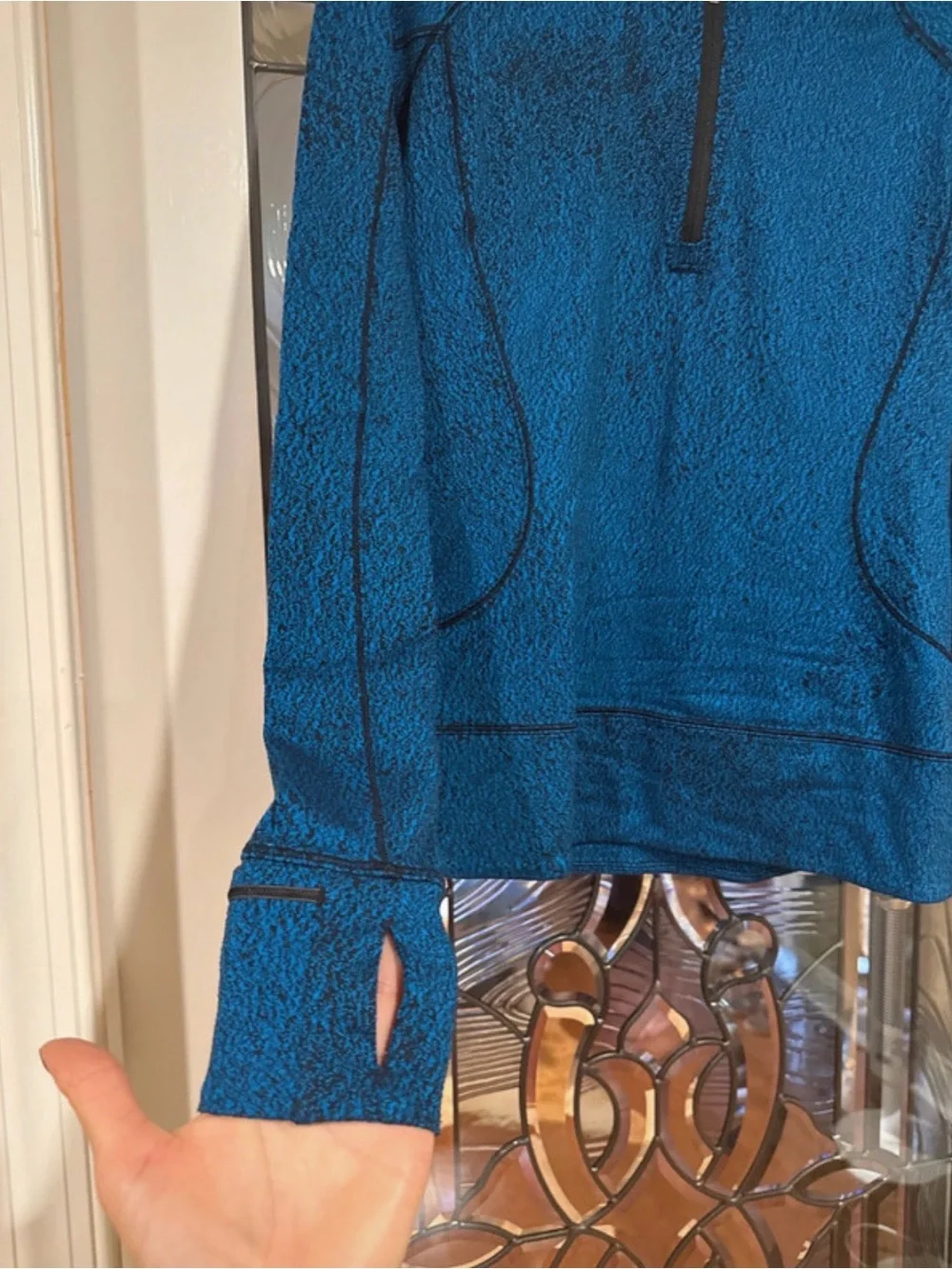 lululemon athletica Teal Blue Half-Zip Turtleneck Pullover